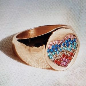 💋Wide Band Heart Ring